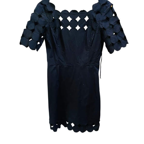 Anthropologie NWT Black Cutwork Mini Shift Dress Size 4 - Picture 4 of 9